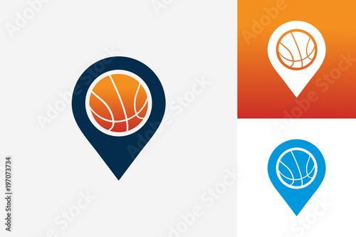 Pin Basketball Logo Template Design Vector, Emblem, Design Concept, Creative Symbol, Icon