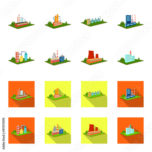 Processing factory,metallurgical plant. Factory and industry set collection icons in cartoon,flat style isometric vector symbol stock illustration web.