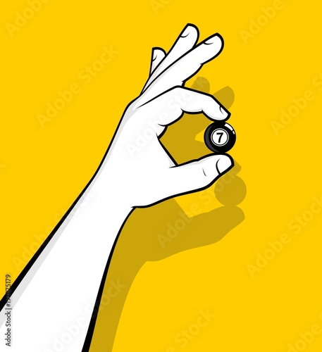 Hand showing bingo number 