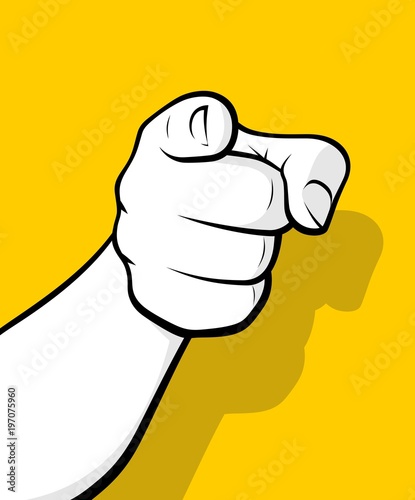 Finger pointing in front view