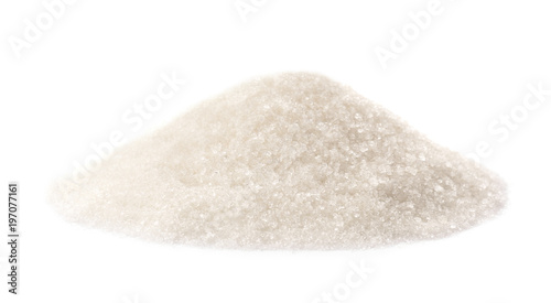 Pure sugar on white background