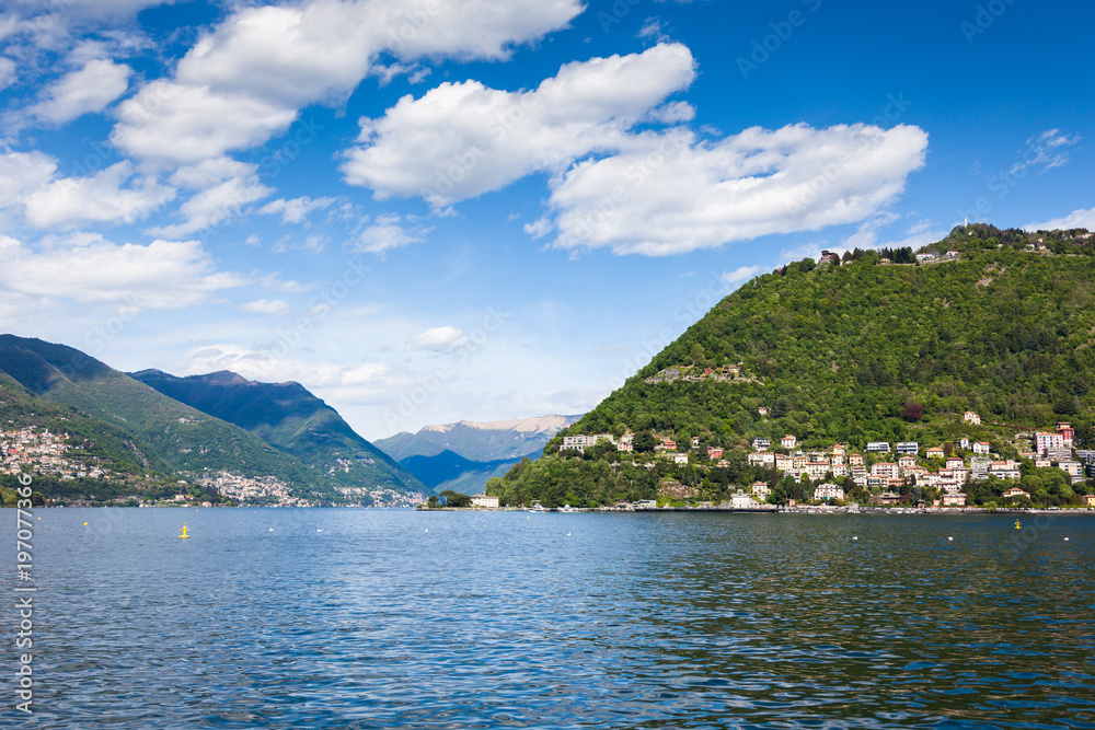 Como city and lake near Milan in Italy