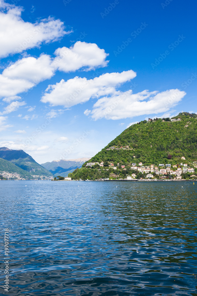 Como city and lake near Milan in Italy