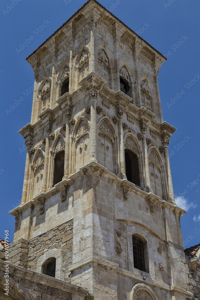 Bell tower of  ancient Saint Lazarus church. City Larnaca. Cyprus