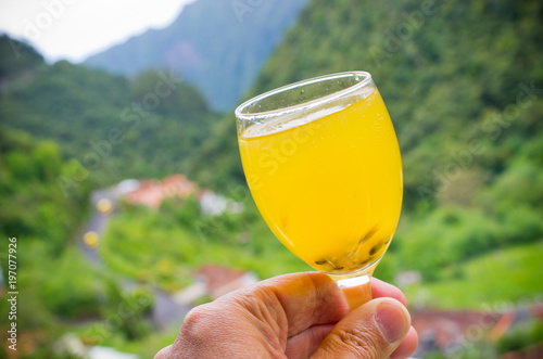Poncho - traditional drink of Madeira island, Portugal