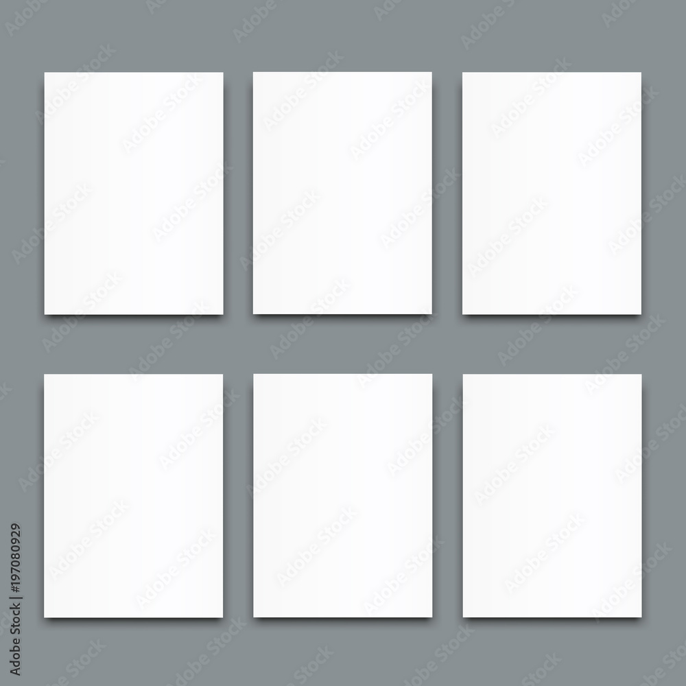 Set of Blank poster bi fold brochure mockup cover template