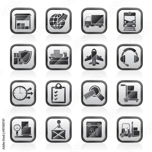 Logistic, cargo and transportation icons - vector icon set