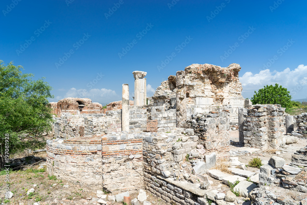 The Church of Mary (The Council Church) in the ancient city of Ephesus in Selcuk, Turkey The Church of Mary (The Council Church) in the ancient city of Ephesus in Selcuk, Turkey