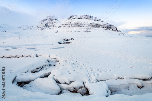 amazing mountain ranger landscape of iceland
