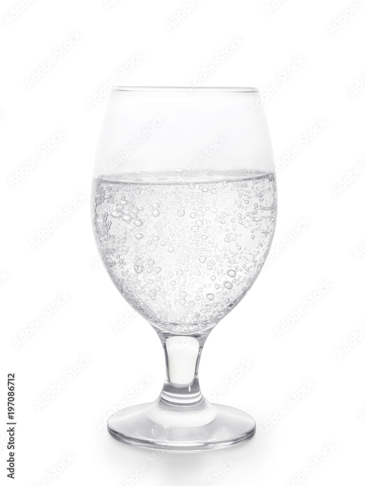 Glass of sparkling water isolated with clipping path Glass of sparkling water isolated with clipping path