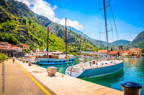 Port in old town Kotor, Montenegro.