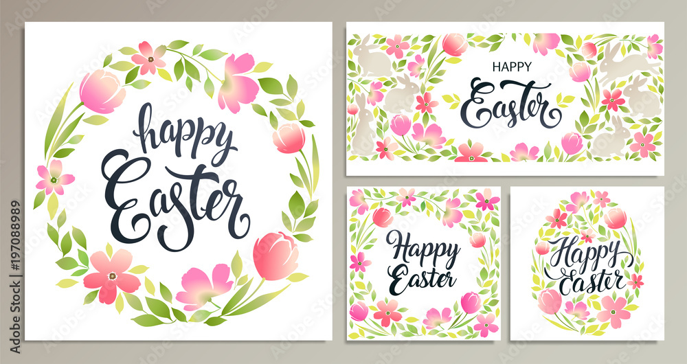 Happy Easter. Vector templates for card, poster, flyer and other users. Design element.