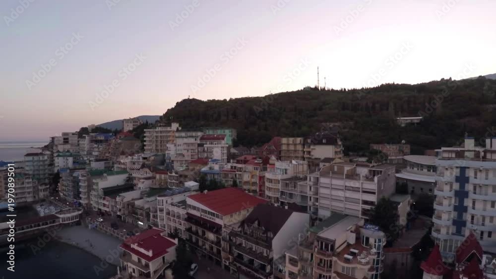 Hotels in Crimea. Camera is flying to the left. The total frame. Hotels in Crimea. Camera is flying to the left. The total frame.