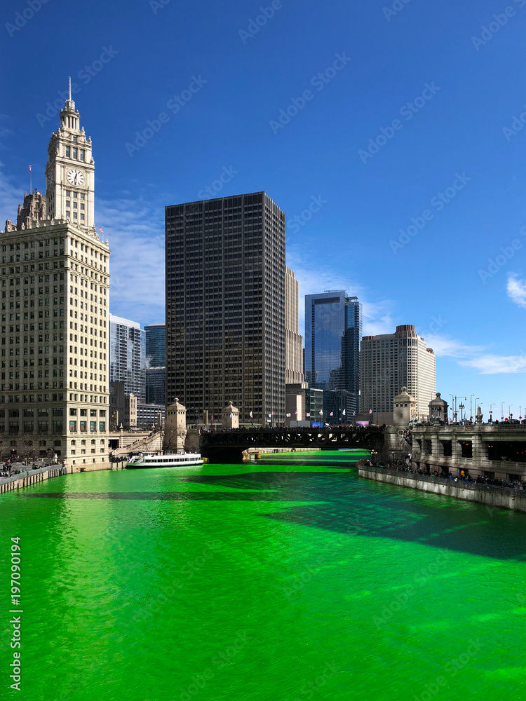 Naklejka premium Dzień Świętego Patryka w Chicago