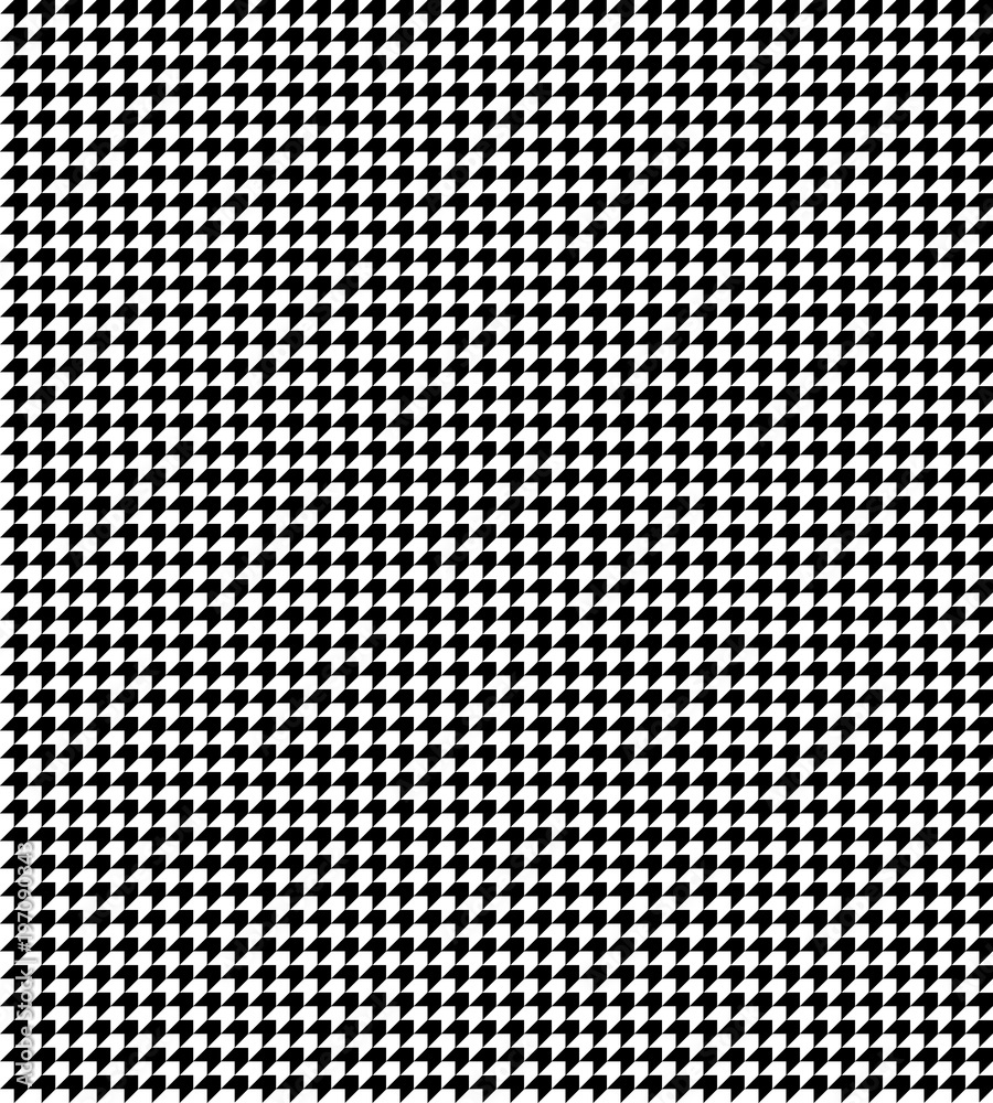 Abstract geometric background. Black and white houndstooth pattern vector. Classical checkered textile design. Vector seamless diagonal op art arrow pattern.