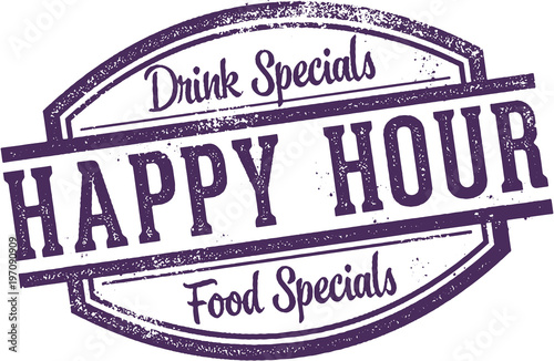 Happy Hour Food & Drink Promotion Stamp