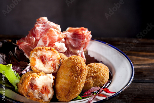 Croquettes, spanish tapas croquetas de jamon photo