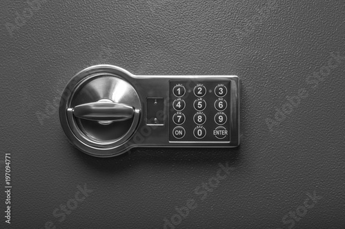 Code lock on the safe door. photo