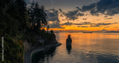 Wallpaper Mural Sunset Stanley Park Siwash Rock Vancouver British Columbia Nature Torontodigital.ca