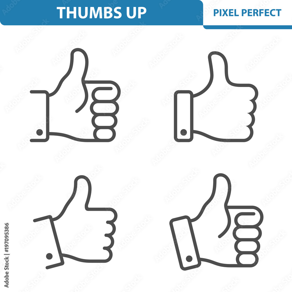 Thumbs Up Icons. Professional, pixel perfect icons depicting various thumbs up concepts. EPS 8 format Thumbs Up Icons. Professional, pixel perfect icons depicting various thumbs up concepts. EPS 8 format