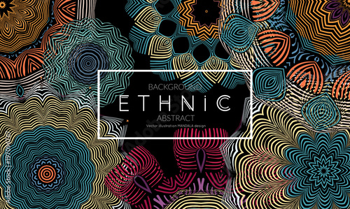 Ethnic banners template with floral Mandala ornament.