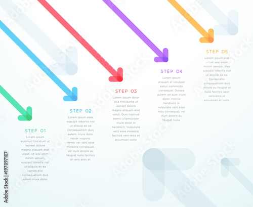 Abstract Vector Arrow 5 Point Template Infographic