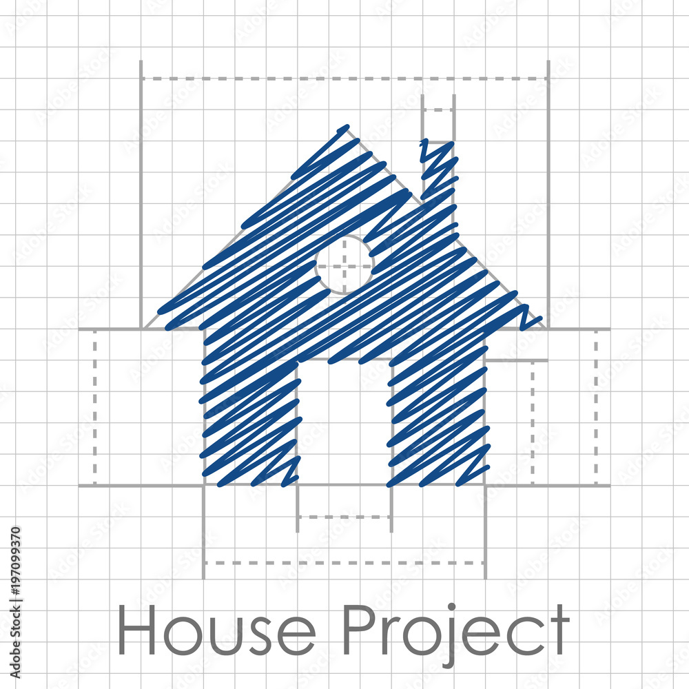 House project vector illustration with pencil house drawing with ...
