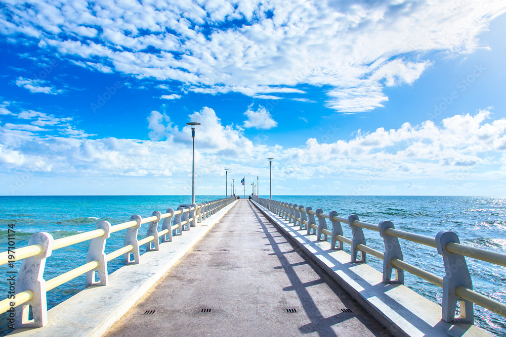 Pier or jetty and sea in Forte dei Marmi Versilia Tuscany Italy