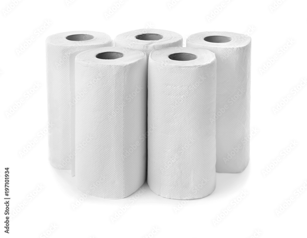 Rolls of paper towels on white background Rolls of paper towels on white background