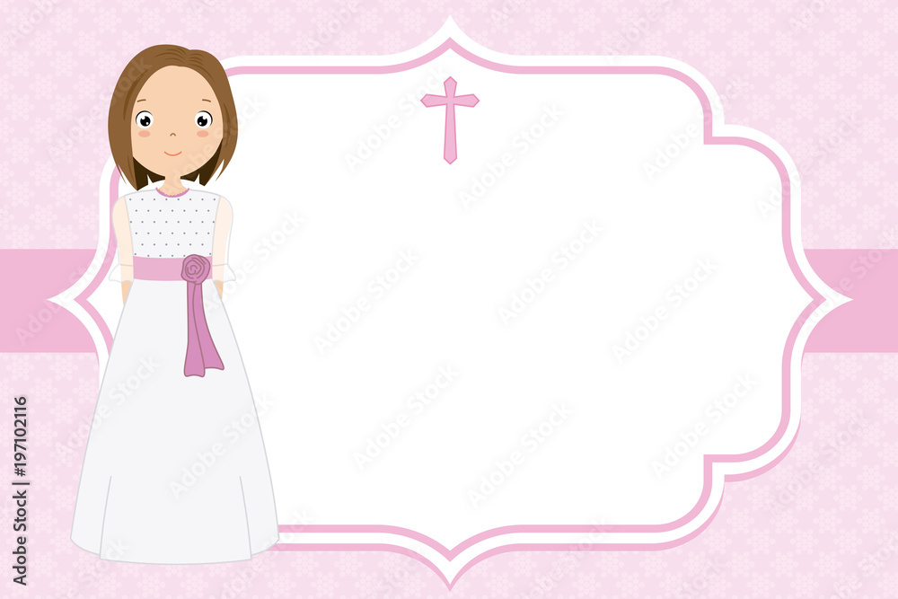 my first communion girl. space for text