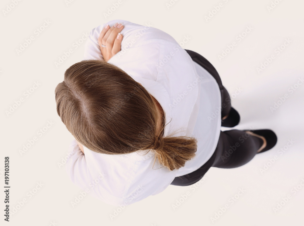 Fototapeta premium view from the top.in full growth. confident young business lady.