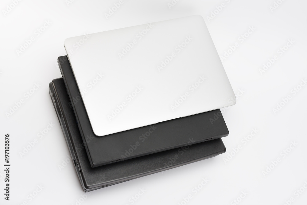 Comparing of laptops, new modern and old laptops, present and past Comparing of laptops, new modern and old laptops, present and past