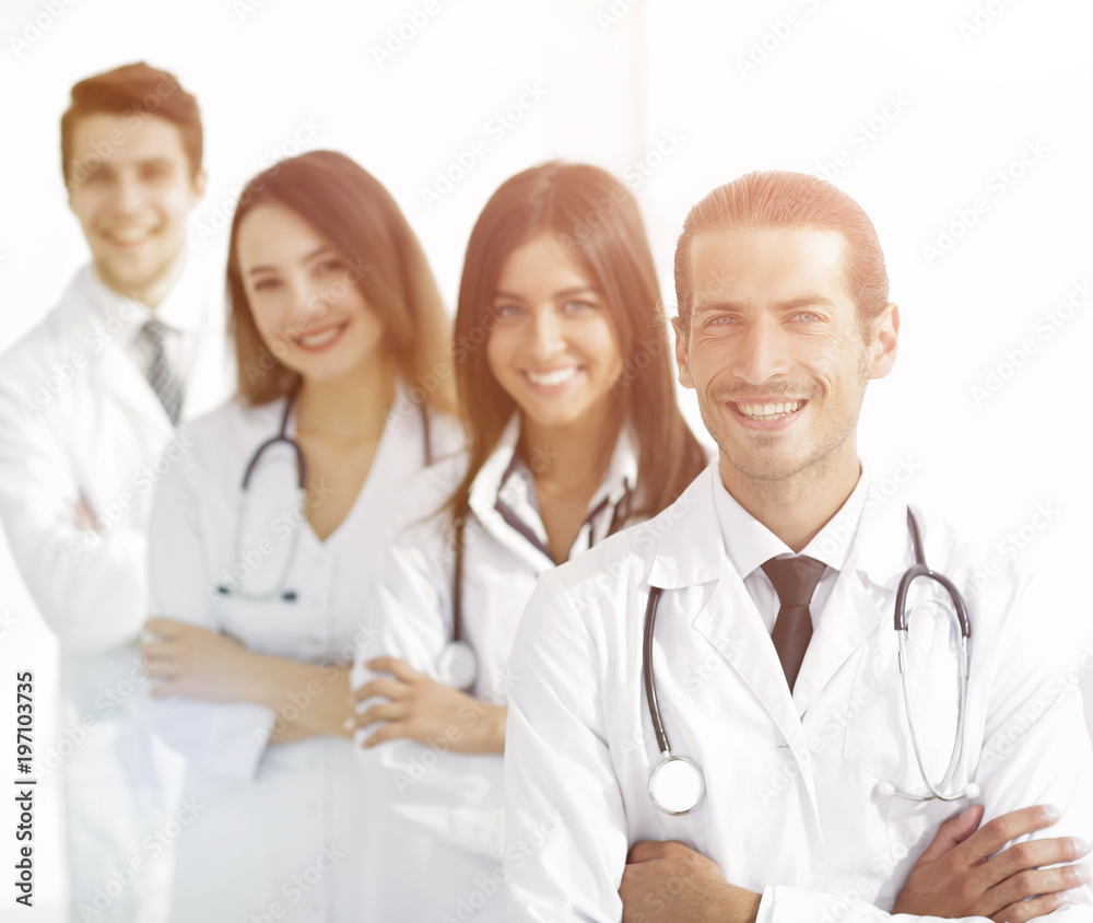 Team of doctors and nurses as colleagues in hospital Team of doctors and nurses as colleagues in hospital