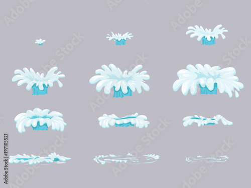 Set sprite sheet splash animation  water detail