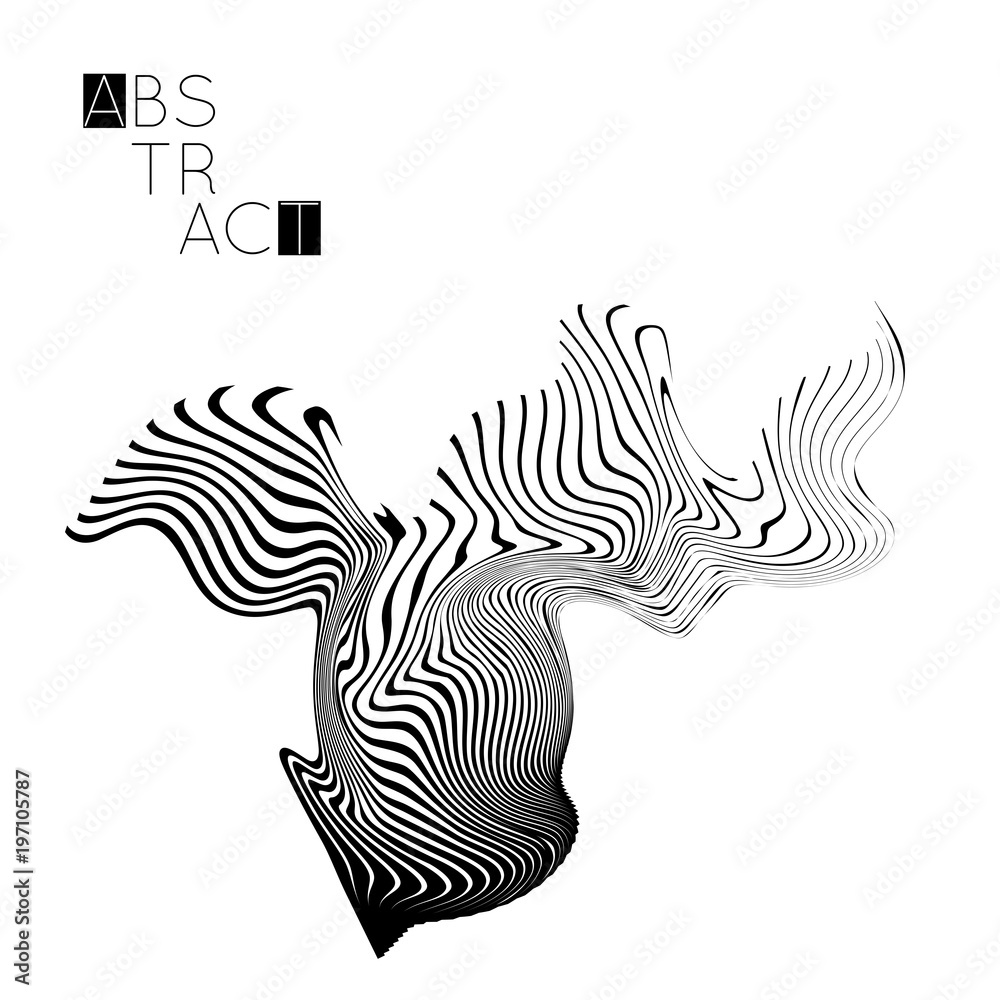 Abstract striped wavy shape Abstract striped wavy shape