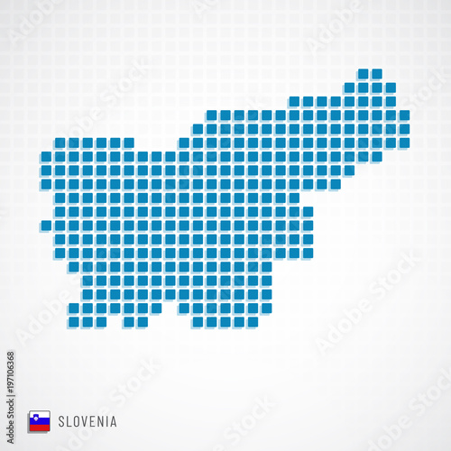 Slovenia map and flag icon