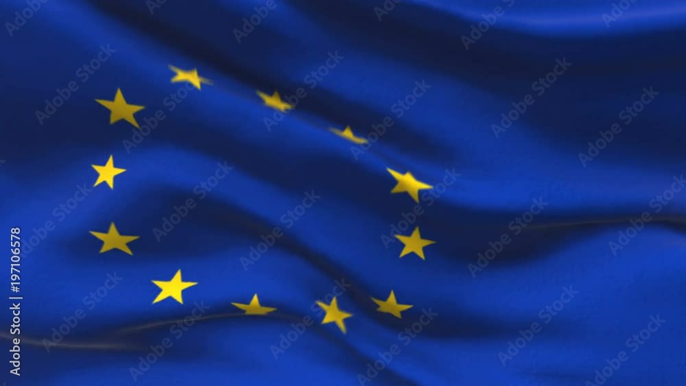Flag of the European Union Beautiful 3d animation of the European flag seamless loop Flag of the European Union Beautiful 3d animation of the European flag seamless loop