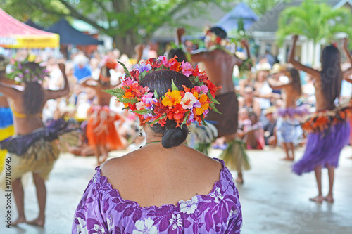 Culture show at Punanga Nui Market Rarotonga Cook Islands photo