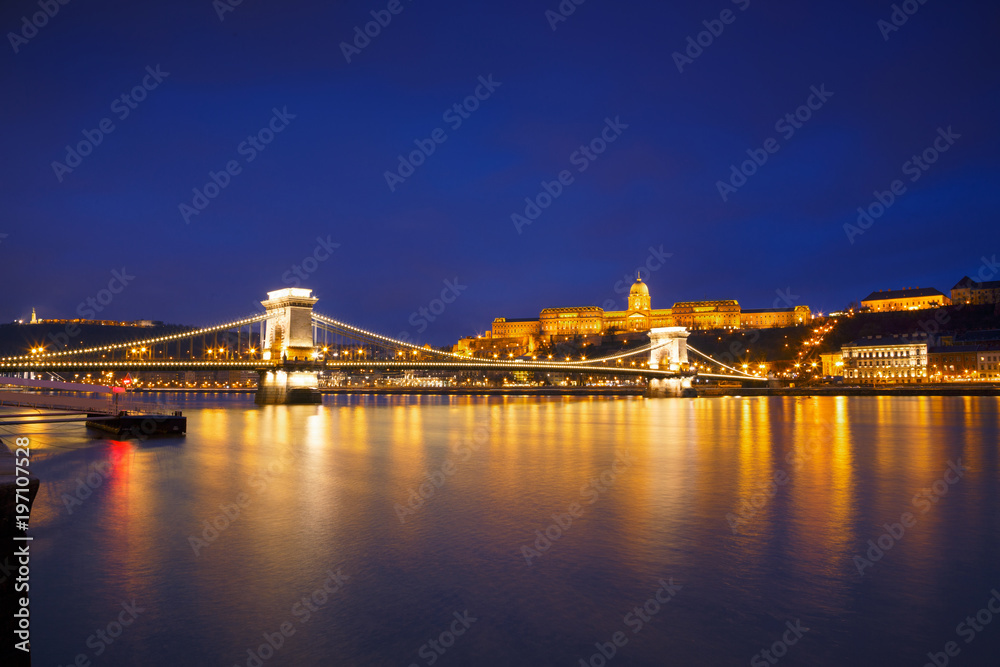 Hungarian landmarks, Budapest at night Hungarian landmarks, Budapest at night