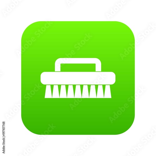 Cleaning brush icon digital green