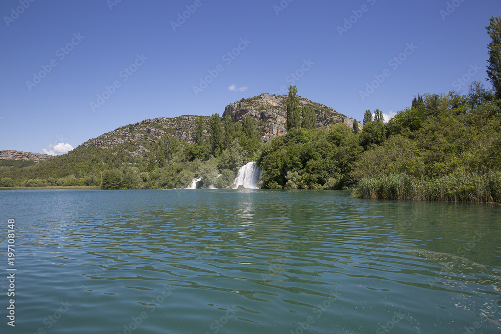 Scenic View of beautiful nature, water and waterfall At Krka National Park, Coatia Scenic View of beautiful nature, water and waterfall At Krka National Park, Coatia
