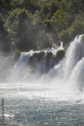 Scenic View of beautiful nature, water and waterfall At Krka National Park, Coatia