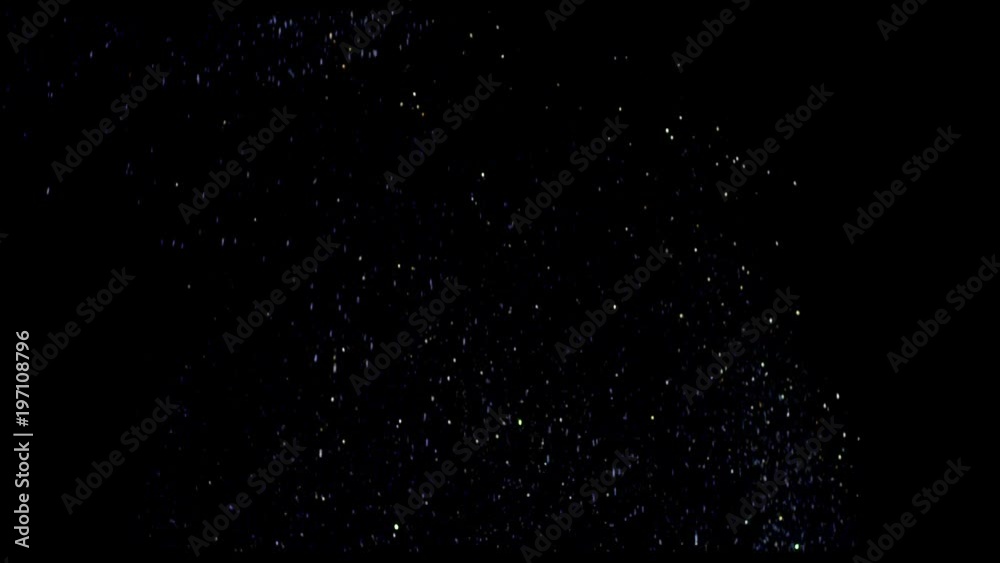 Real golden dust falling down in front of black background. This footage can be used on first plan of different videos by blend modes Overlay or Screen. Shot on RED cinema camera .