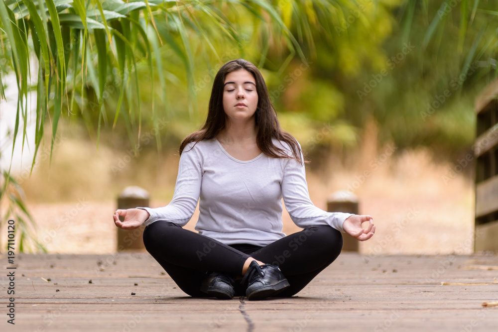 woman yoga relaxation bridge