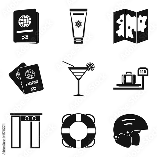 Hiatus icons set, simple style