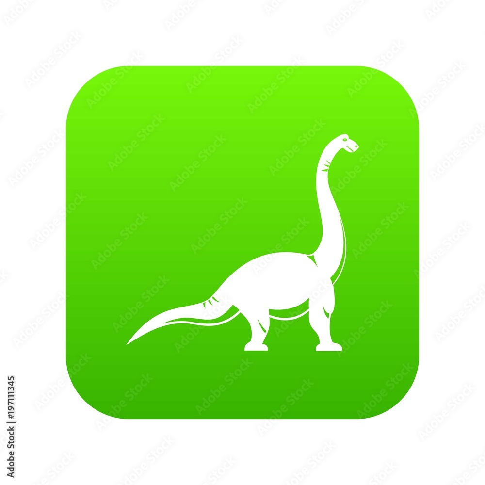 Brachiosaurus dinosaur icon digital green