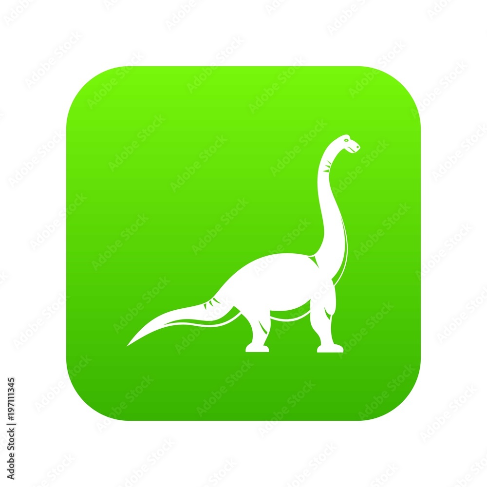 Naklejka premium Brachiosaurus dinosaur icon digital green