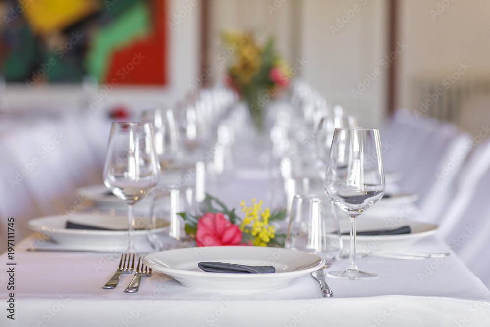 restaurant, interior, dining, table, empty, knife, food, nobody, tablecloth, setting, elegant, luxury