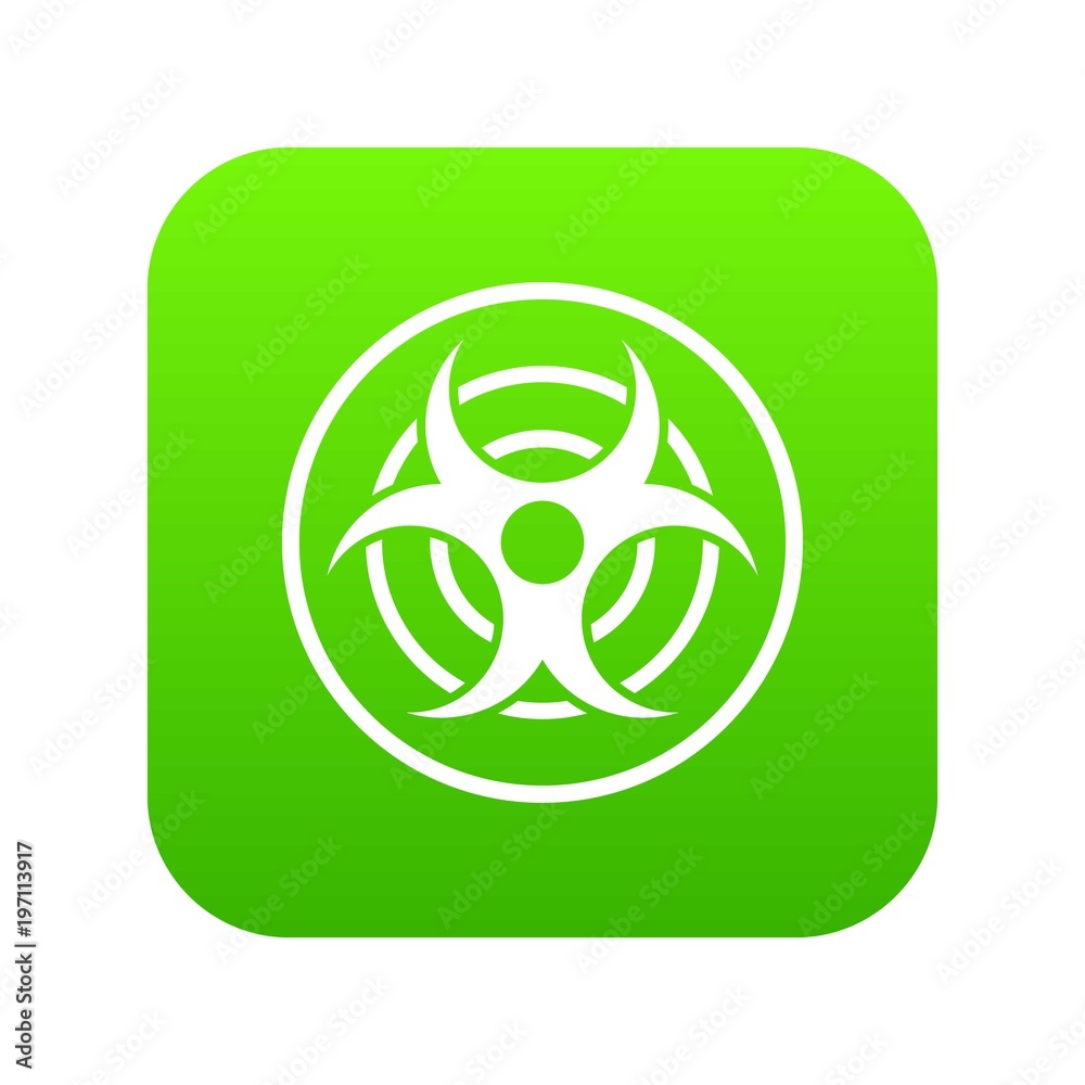 Sign of biological threat icon digital green Sign of biological threat icon digital green
