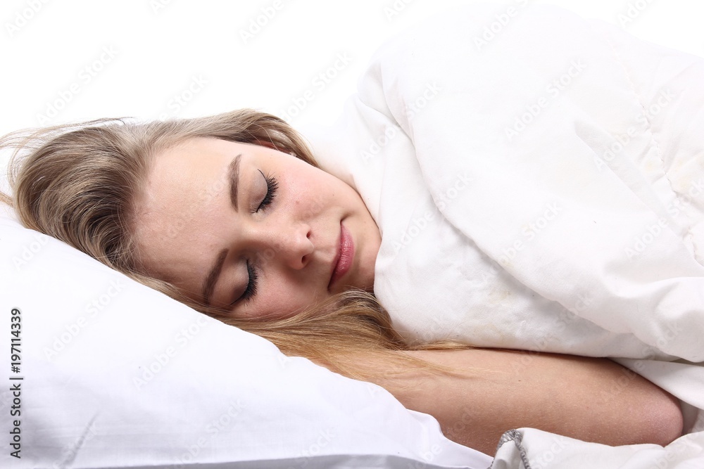 Caucasian woman sleeping